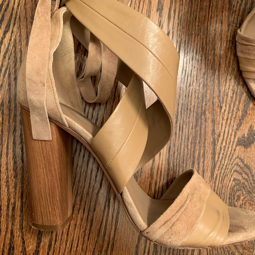 Vince brown beige leather and suade shoes size 9.5